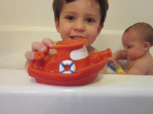 Bath Time for the messy boys!